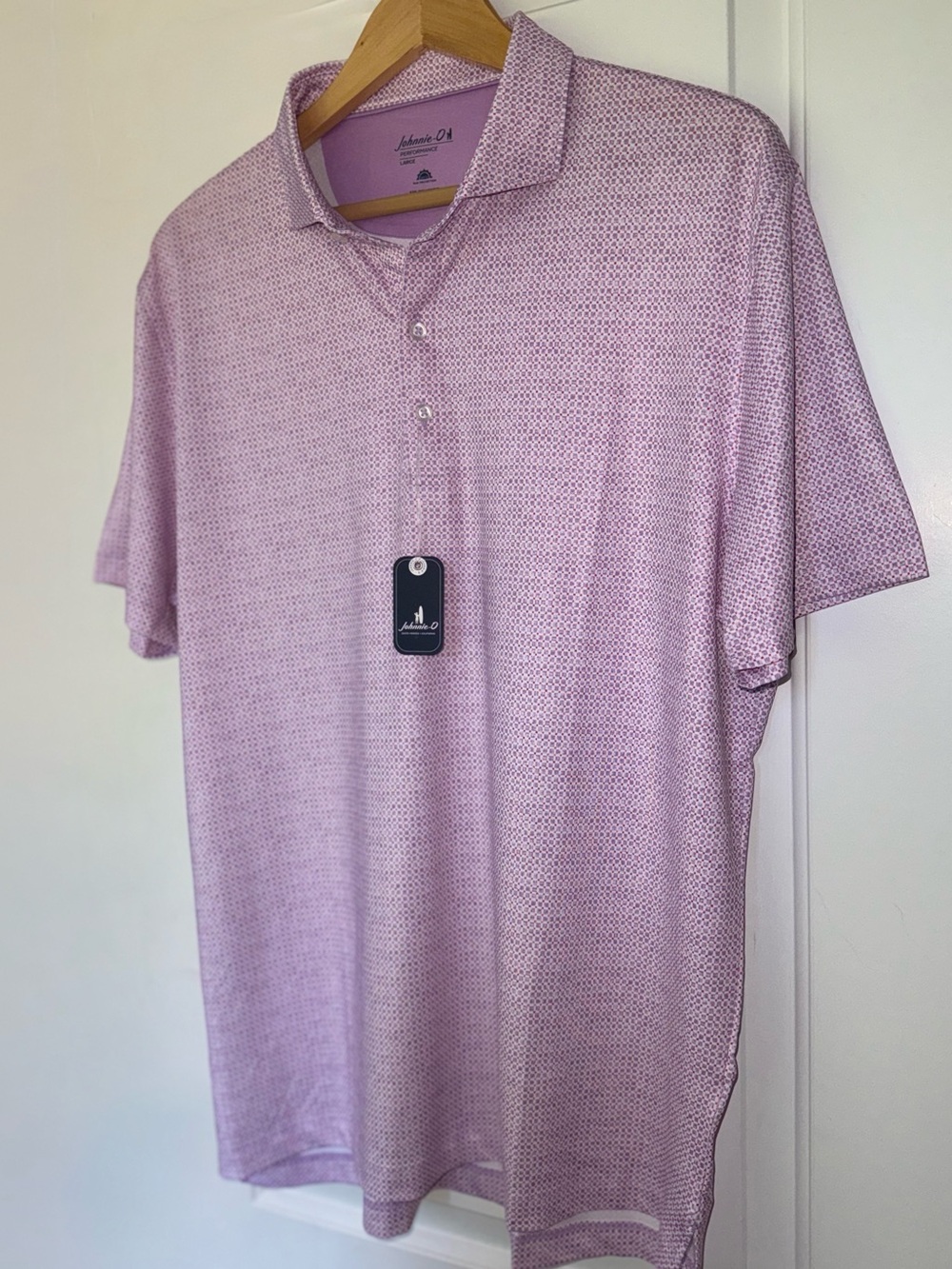 johnnie-O "Voodoo" Lattice Micro-Print Performance Polo - NWT - Picture 5 of 8